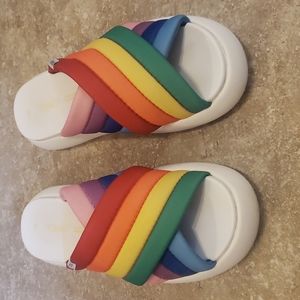 Toms Pride Rainbow Mallow Crossover Sandals women's size 5